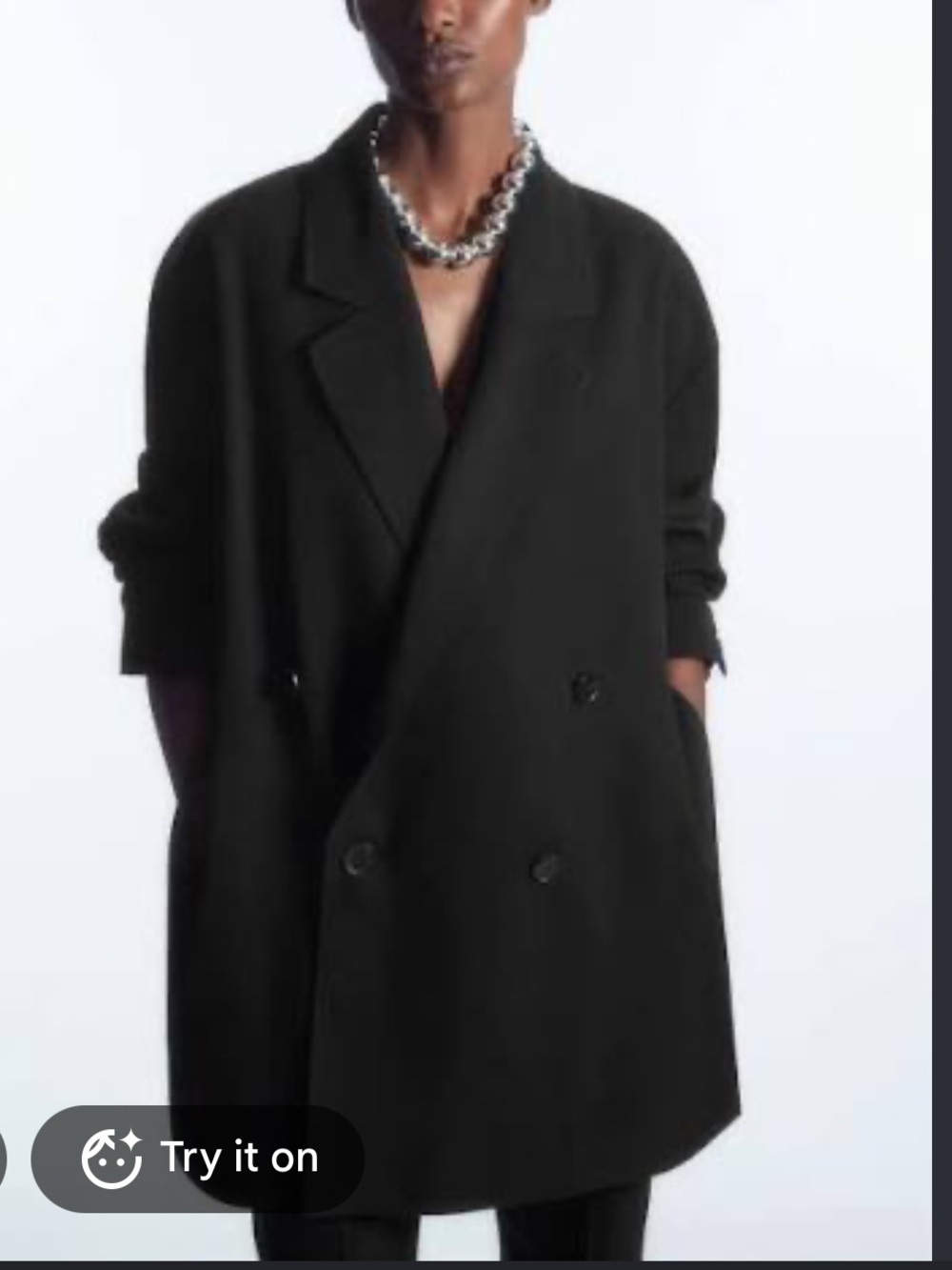 COS Oversized Draped Double-Breasted Blazer - Picture 3 of 8